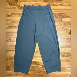 Eileen Fisher Med Casual Eucly Lantern Elastic Waist Taper Leg Crop Ankle Pants